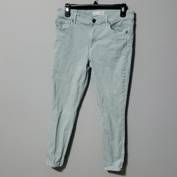 LOFT Pants - LOFT Pants Womens Size 6 Green Modern Skinny Thinner Fabric Flexible Comfy
